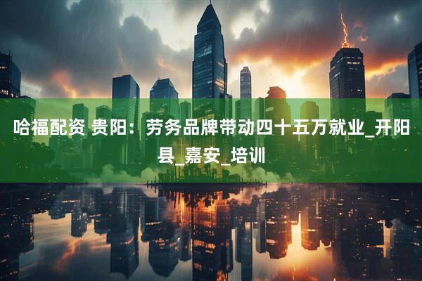 哈福配资 贵阳：劳务品牌带动四十五万就业_开阳县_嘉安_培训